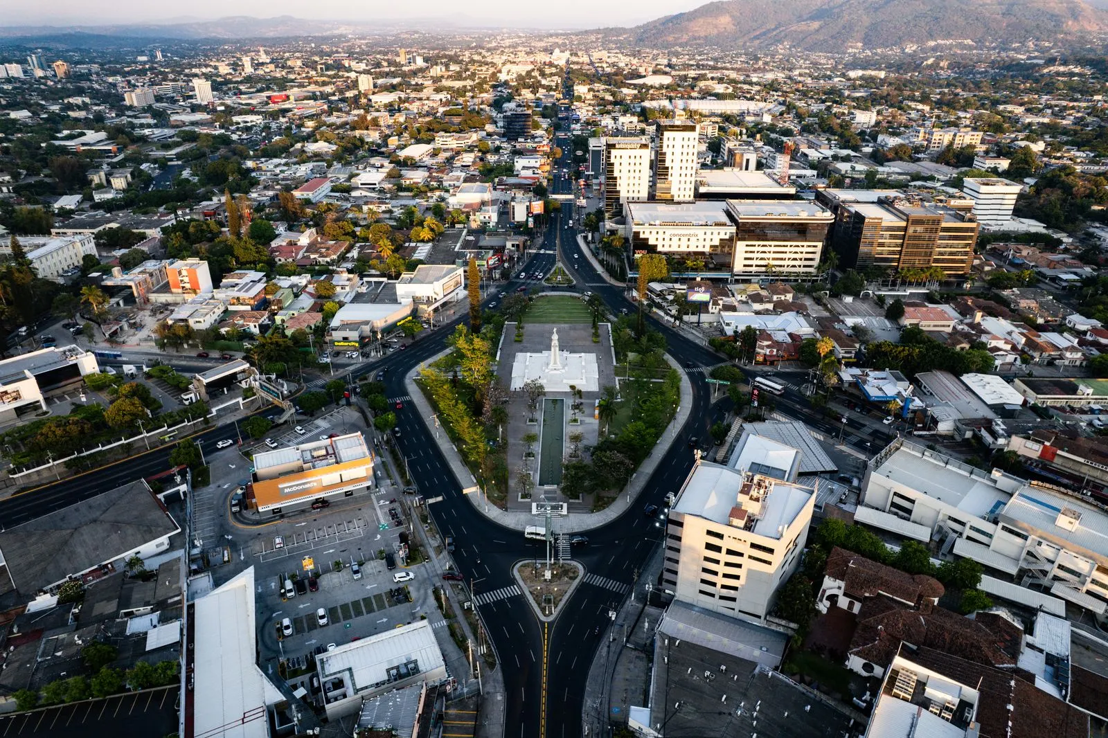 Vista aérea del centro de San Salvador