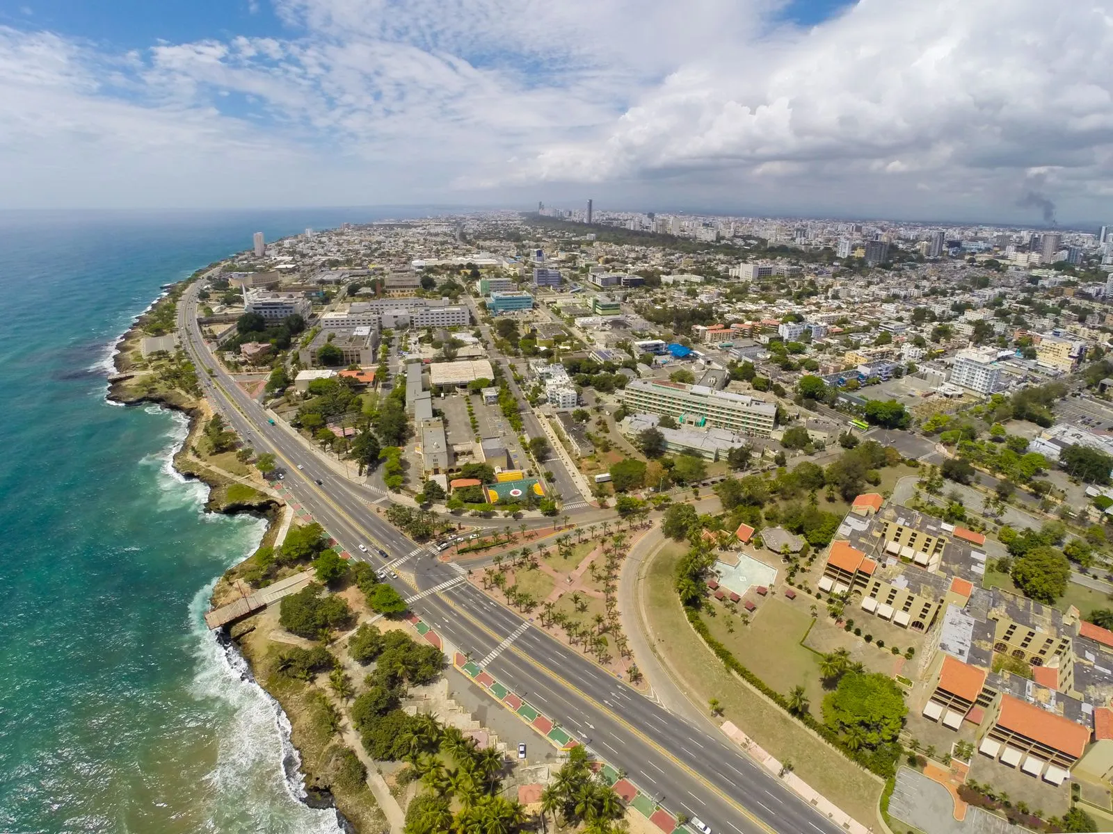 Vista aérea de la costa de Santo Domingo