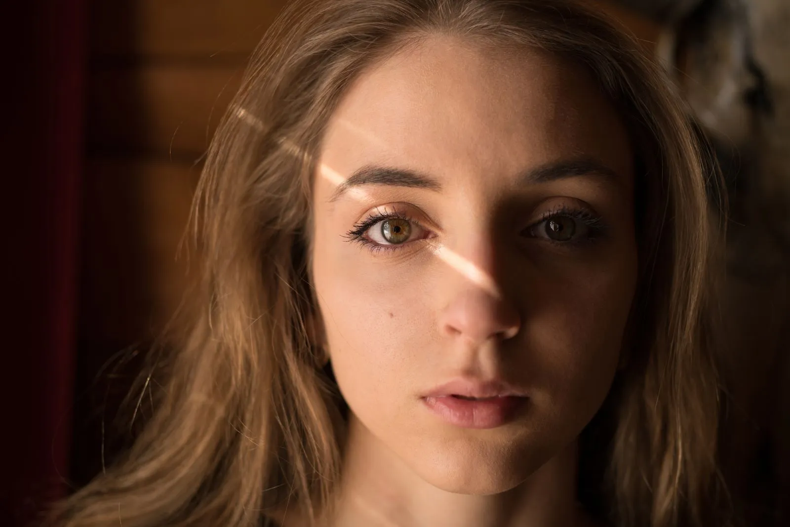 Retrato de una mujer joven con luz natural