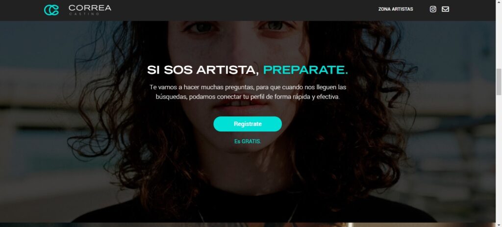 Registro de artistas en Correa Casting